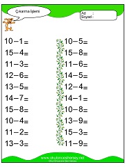 Çıkarma işlemi yaprak test